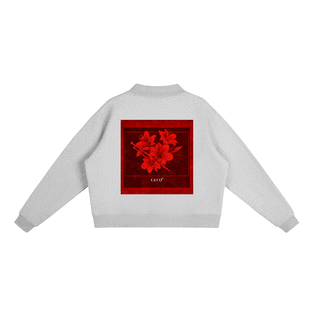 Essential Fleece Mock-Neck Crew Sweatshirt